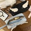 Korean Style Y2K Wings Star Dots Pencil Bag Large Capacity Desktop Stationery Storage Pen Case