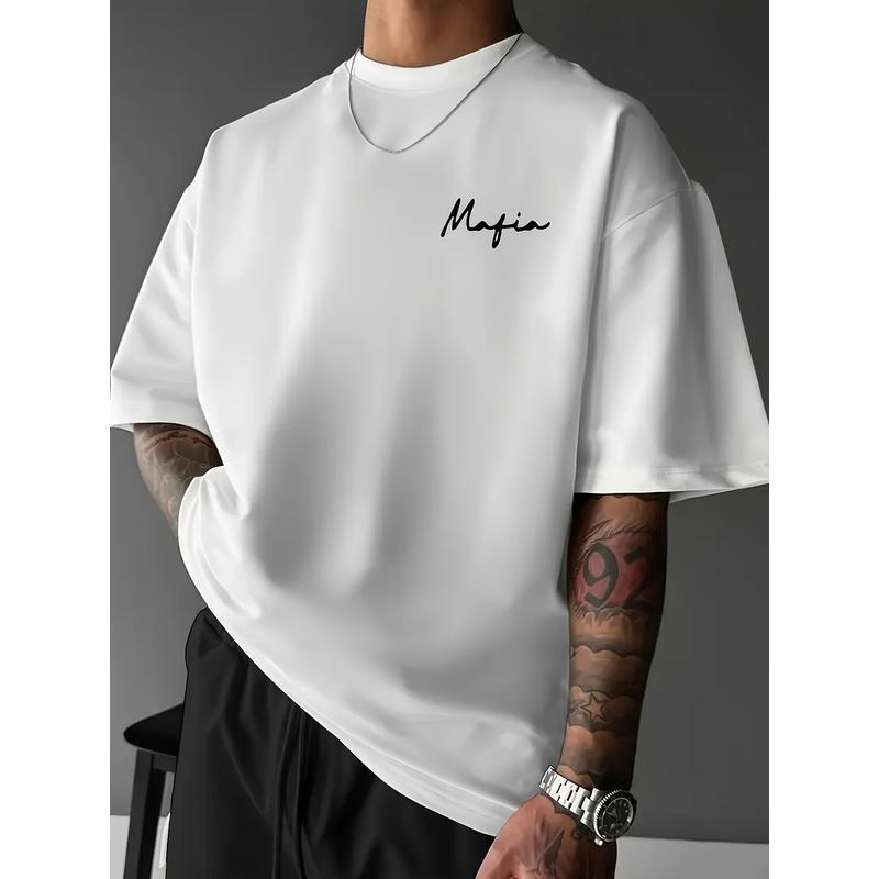 Men's Street Style Crew Neck T-Shirt with Bold 3D Geometric Print