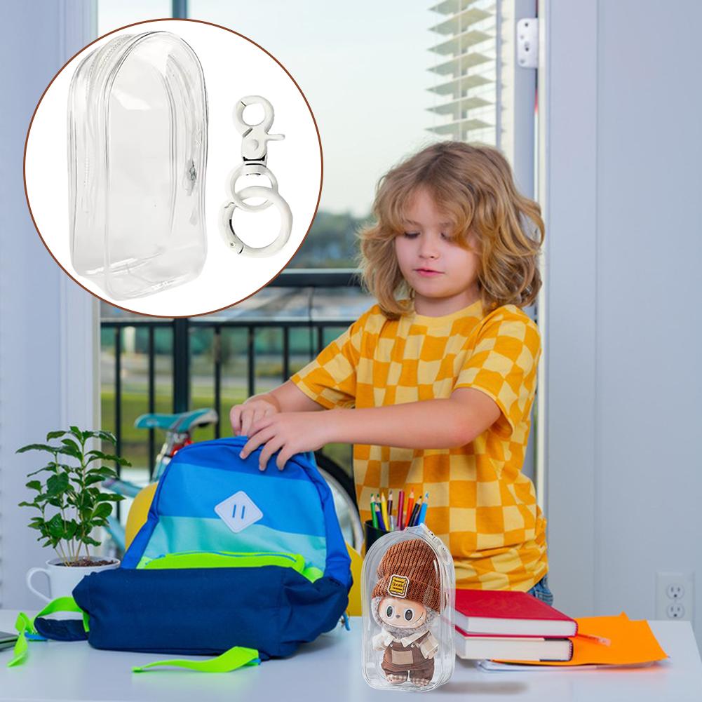 Portable Clear Display Bag For Characters Toys All Round Protected Labubu Doll Storage Pouch For Fans