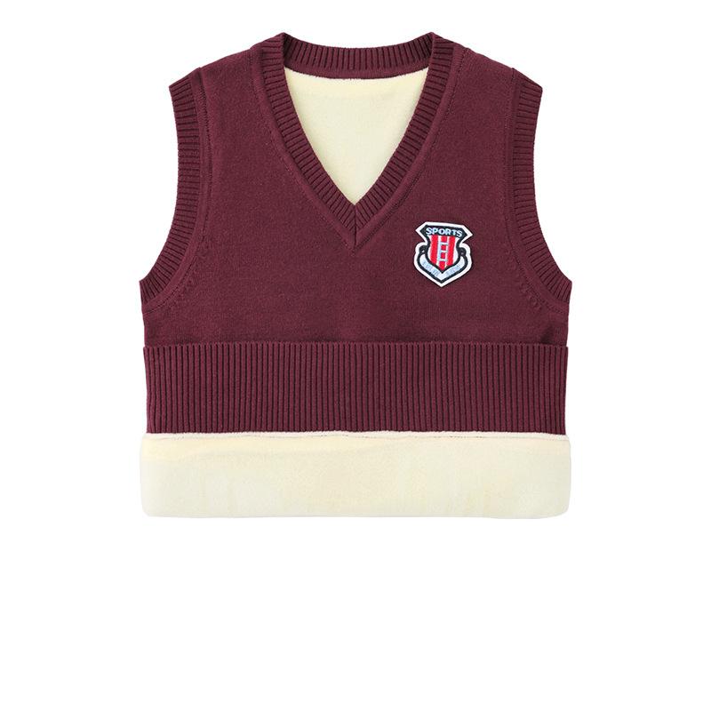 Parent-child Clothing for Boys and Girls, Sweater Vest, Warm Fleece Knitted Vest, Autumn and Winter Thickened Vest