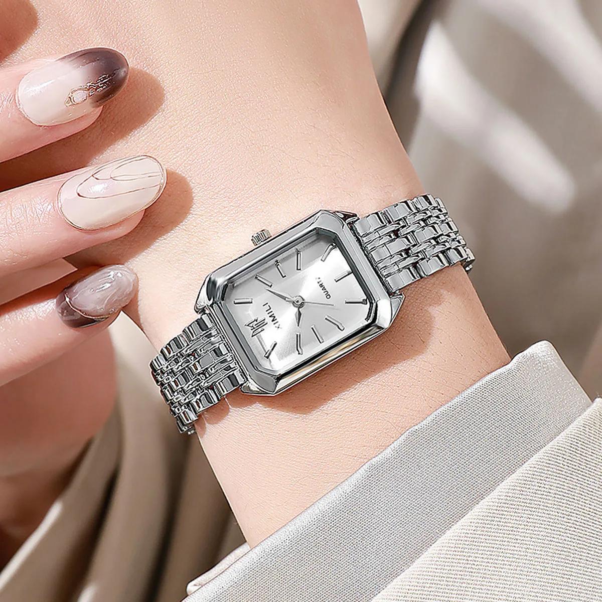 1pc Fashionable Classic Five Bead Bracelet Watch Square Women s Fashion Watch Goddess Essential