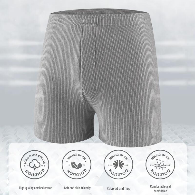 Nanjiren Men's Cotton Antibacterial Loose Boxer Shorts