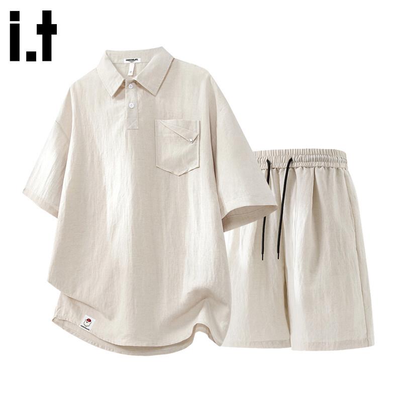 CHOCOOLATEit Men s Tencel Linen Polo Short Set L