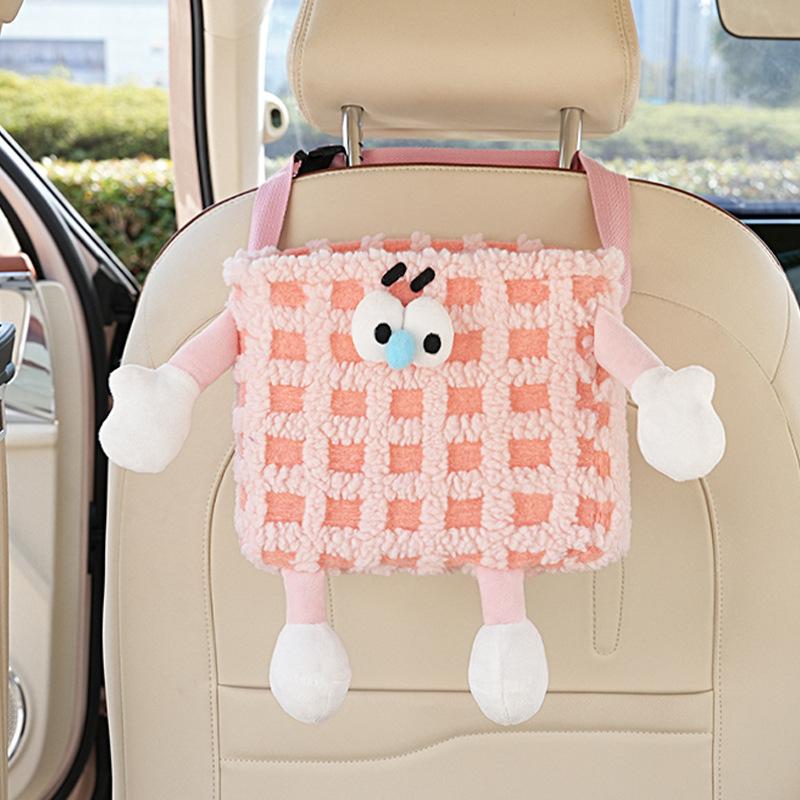 Dopamine car organizer Cartoon little monster Car trash can Car seat back organizer storage box