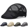 Unisex Summer Mesh Beret - Breathable Sun Protection Cap, British Retro Style