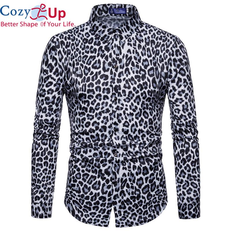 

Мужская рубашка с длинным рукавом Cosy Up с леопардовым принтом L