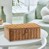 Rectangular Storage Basket with Lid, Decorative Home Organizer, Made of Polypropylene And Wire,
