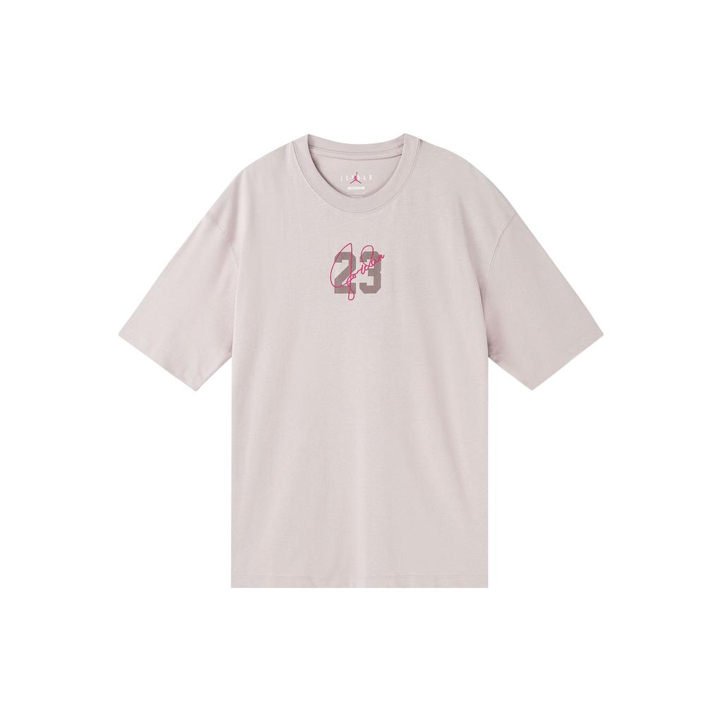 Jordan Essentials Logo Print Crew Neck Loose Short Sleeve Tee Women Tops Pink DM3245-286