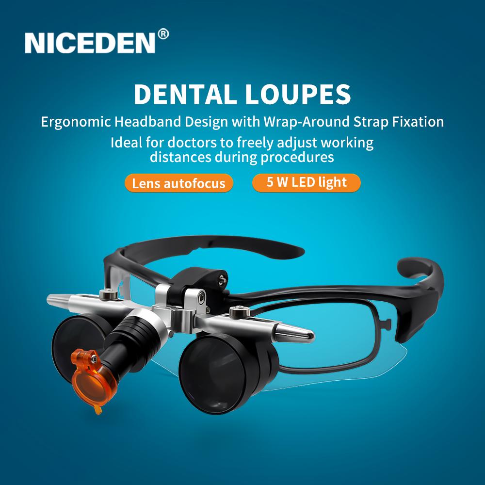 Niceden Factory High-quality Dental Myopia Magnifying Glass Detachable Myopia Adjustable With 5W Light