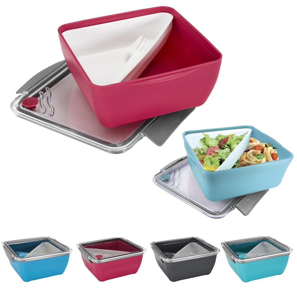 BROTDOSE unterteilt MIT GABEL blau 2,6l leicht