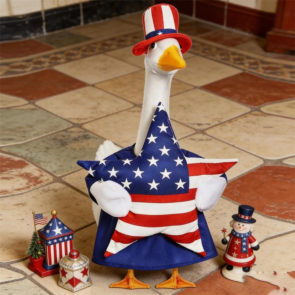 Porch Goose Outfits for 23 Inch Lawn Statue, 4th of July Costume for Cement Statue,Sculpture Clothes for Garden Patio USA 250th Anniversary Decoration