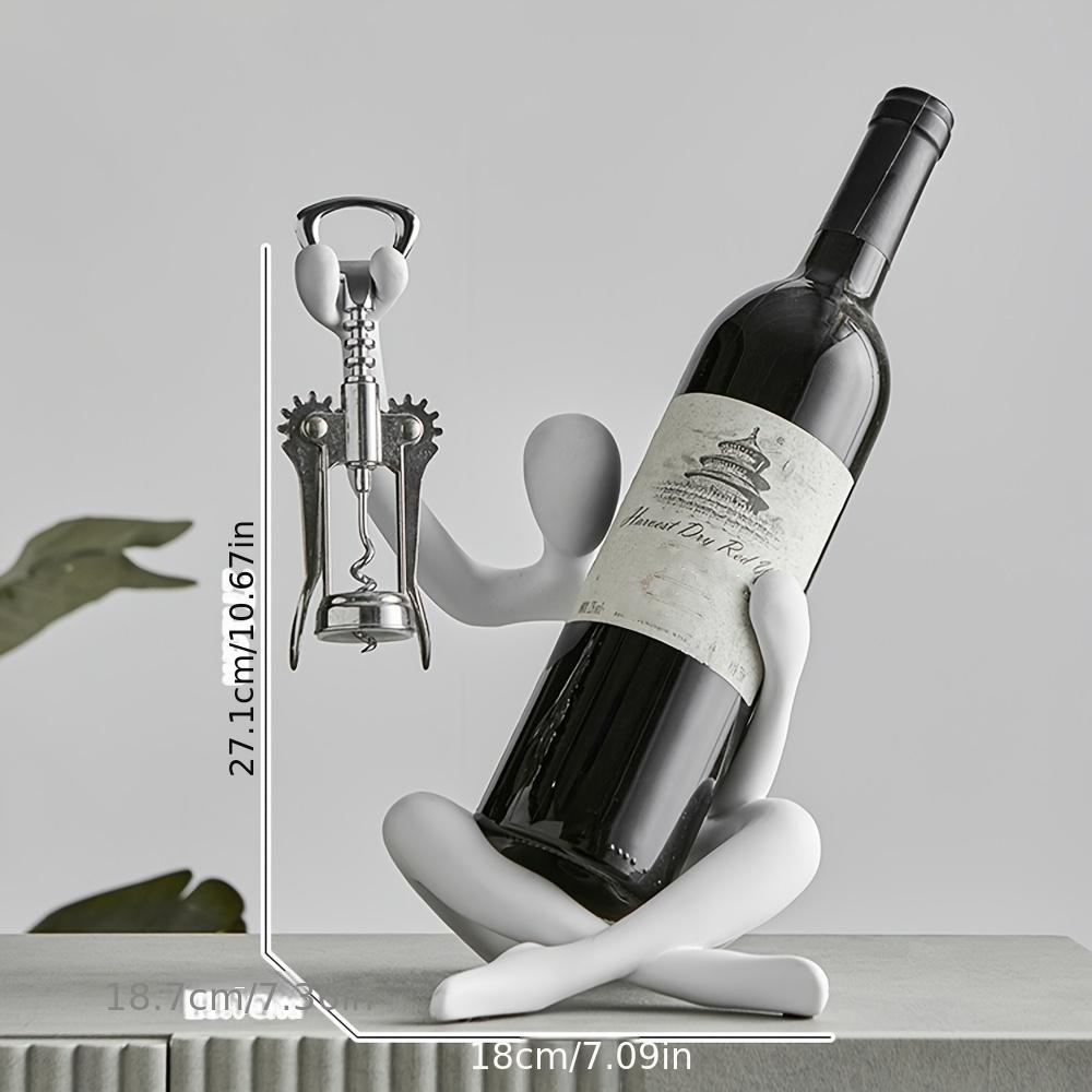 

Creative Abstract Character Red Wine Rack Storage Ornament Wine Bottle Holder Home Decoration for Liviingroom Kitchen Organizer білий