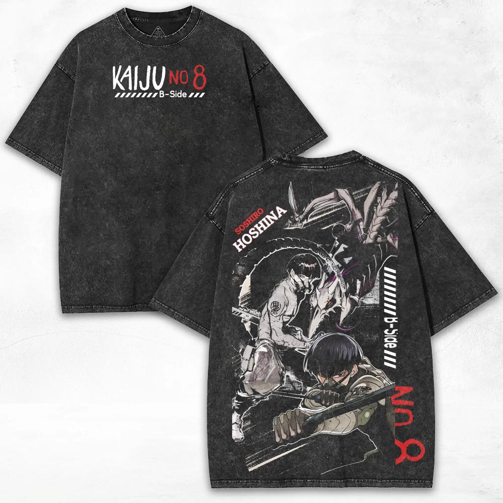 Japanischer Anime Kaiju No.8 T-Shirt Für Herrenbekleidung Trendiges Y2k Gewaschenes Oversized T-Shirt Sommer Kurzarm Polyester T-Shirts Oberteile