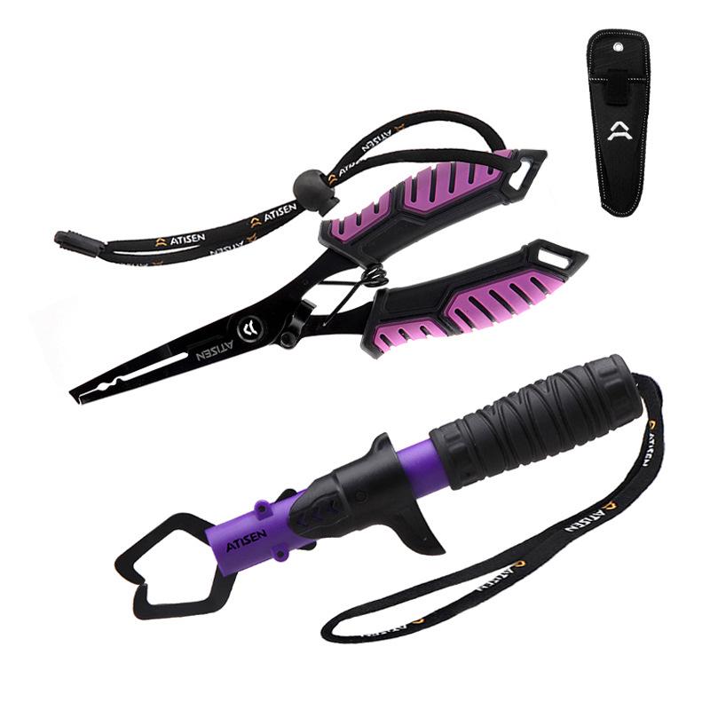 Stainless Steel Multifunctional Fishing Lure Pliers with Fish Controller & Buckle Set