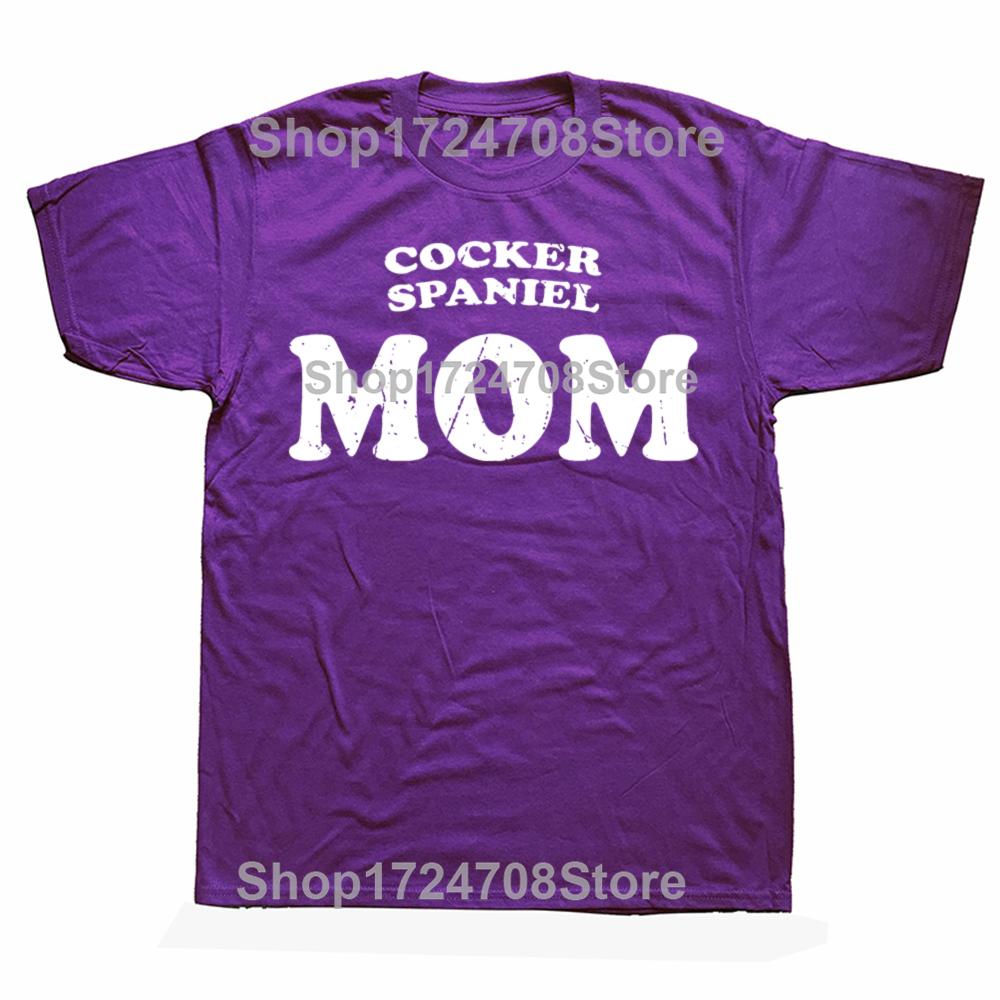 Lustige Cocker Spaniel Mama Hundemutter Süße Haustier T-Shirts Herren Damen Mode Lässiges T-Shirt 100% Baumwolle Locker Übergröße T-Shirt