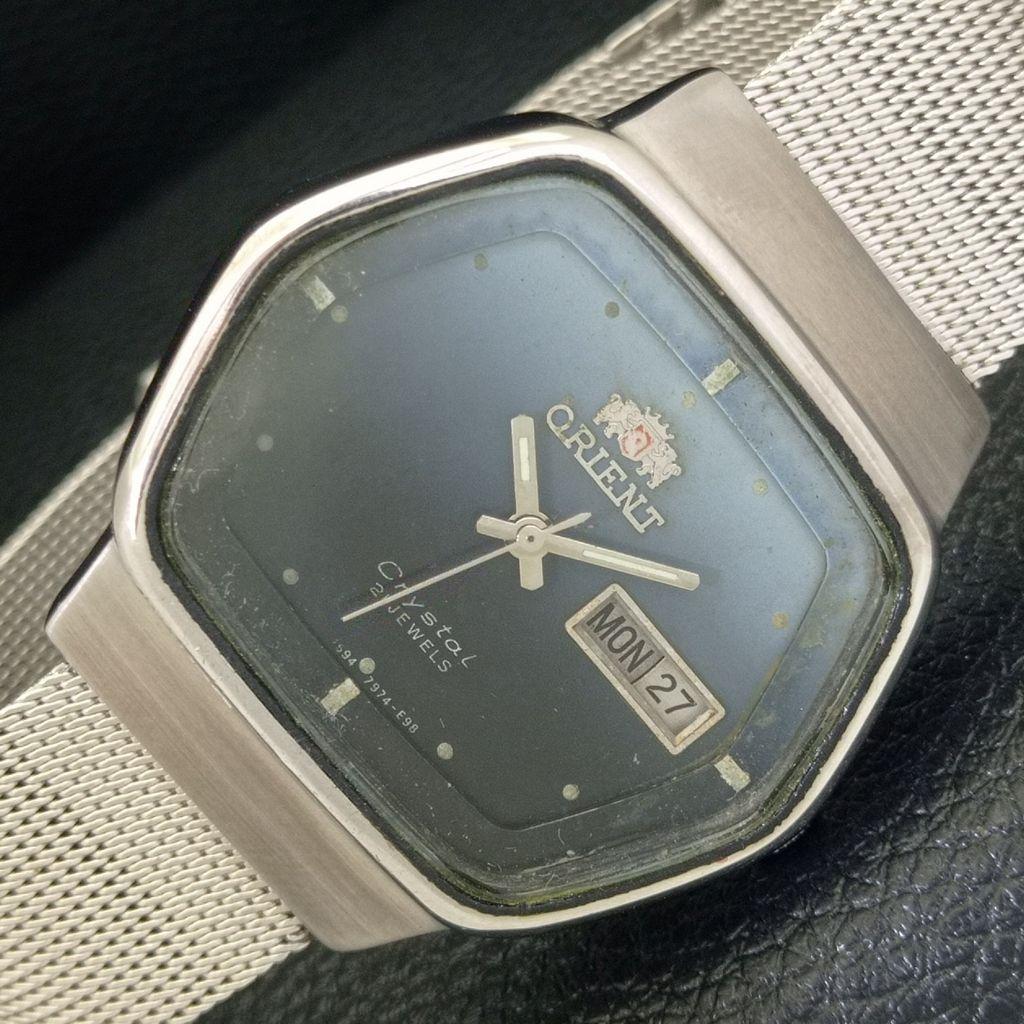 

VINTAGE ORIENT CRYSTAL AUTOMATIC JAPAN 46941 MENS ORIGINAL DIAL WATCH a703331-1 R213b-a703331