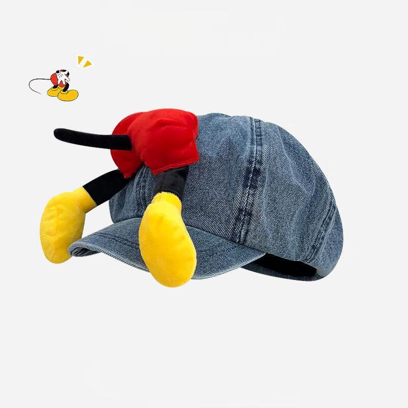 Женская восьмиугольная джинсовая шляпа от солнца с мультяшным рисунком