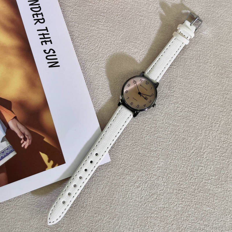 Retro Digital Calendar Watch Female Minimalist Temperament Junior High School Students Civil Service Exam Special Belt Female Watch