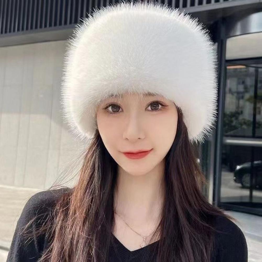 Peluş Kulaklı Şapka Kadın Kubbe Şapka Nefes Alabilen Astar Peluş Malzeme