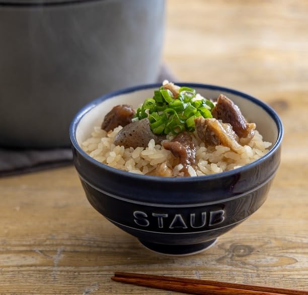 staub Ceramic Chawan Meoto Set KOHIKI White Blue L Made in Couple Bowl Rice Bowl Set Japanese Le Chawan "Le M/Grand Japan" [Authorized Product]