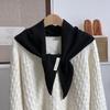 Scarf autumn and winter atmosphere new solid color fashion knitted triangle scarf neck protection scarf wool scarf shawl
