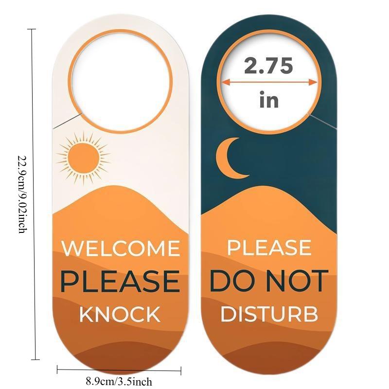 5pcs Colored paper double-sided Do Not Disturb and Welcome Knock signs for hotel door handles, perfect as a holiday gift.
