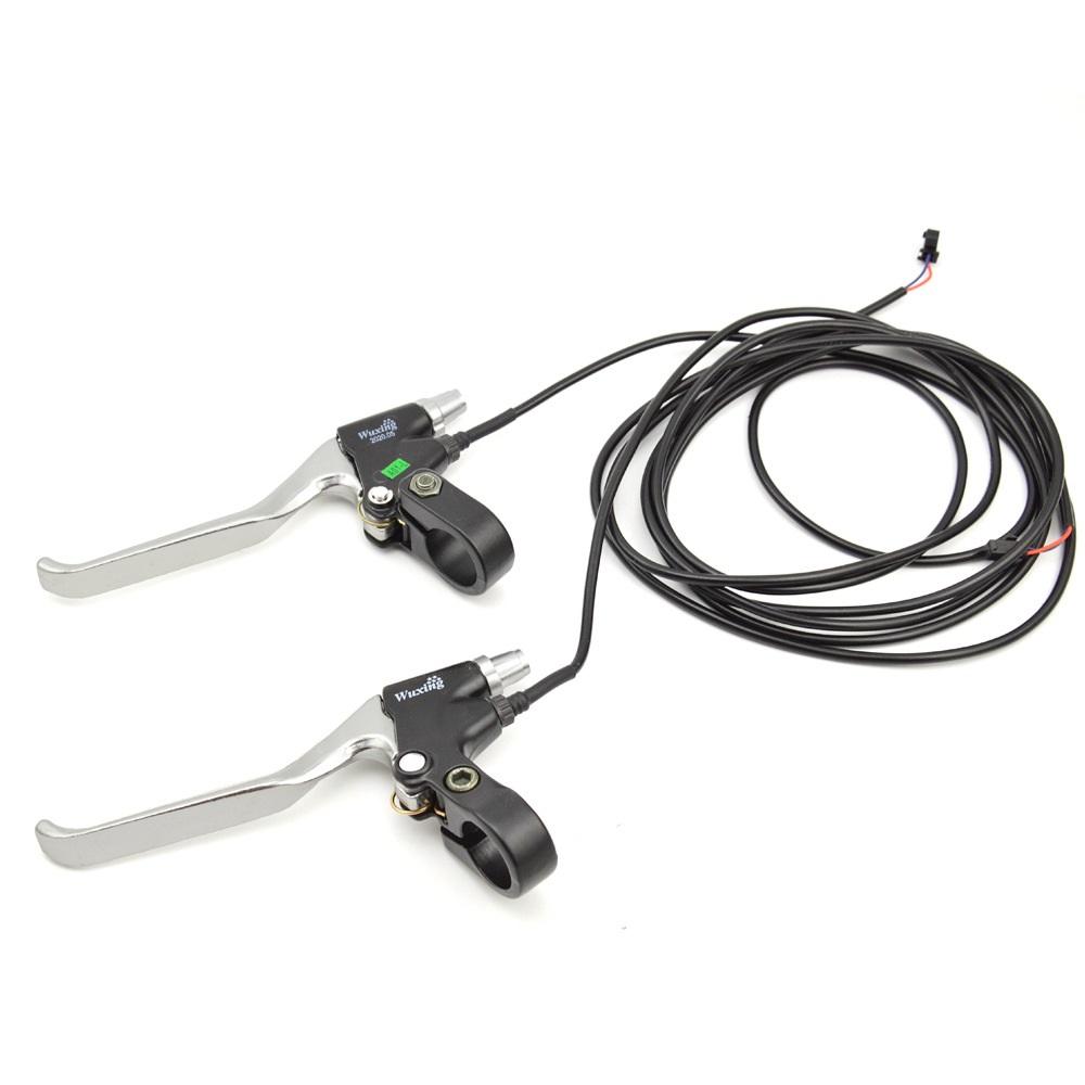

WUXING Lithium Battery Bicycle Power off Brake Lever Electric Bike Brake Power Off System Brake Handle With Cable 1.5M серебряный