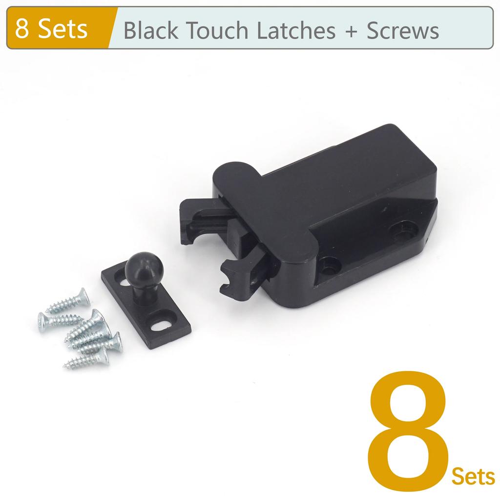 2/4/8 Sets Non-Magnetic Touch Latch Cabinet Door Catch Push To Latch and Unlatch Furniture Cupboard Wardrobe Accessory