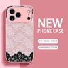 Classic Pink & Black Lace phone case for iphone 17 case for iphone 17 pro max cover Glass for iPhone 17 16 15 14 13 12pm Pro P