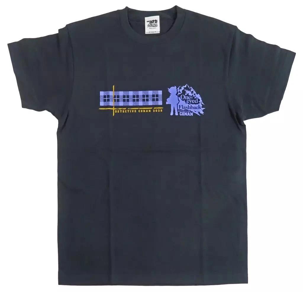 Edogawa Conan T-shirt Black L Movie Detective Conan Pupil with One Eye 71x52cm S