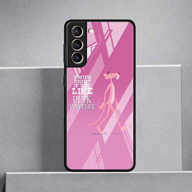 

Милый забавный стеклянный чехол с розовой пантерой для Samsung Galaxy S20 FE S21 Plus S22 Ultra Note 20 10 Lite 9 S10 S9 S8 S10e, чехол для телефона Sac Samsung Note 9