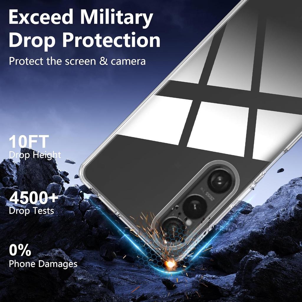 For Sony Xperia 1 VII Case,high qualit,Scratch Resistant,Anti-Skid-TPU Rubber Soft Skin Silicone Protective Case Cover Transparent