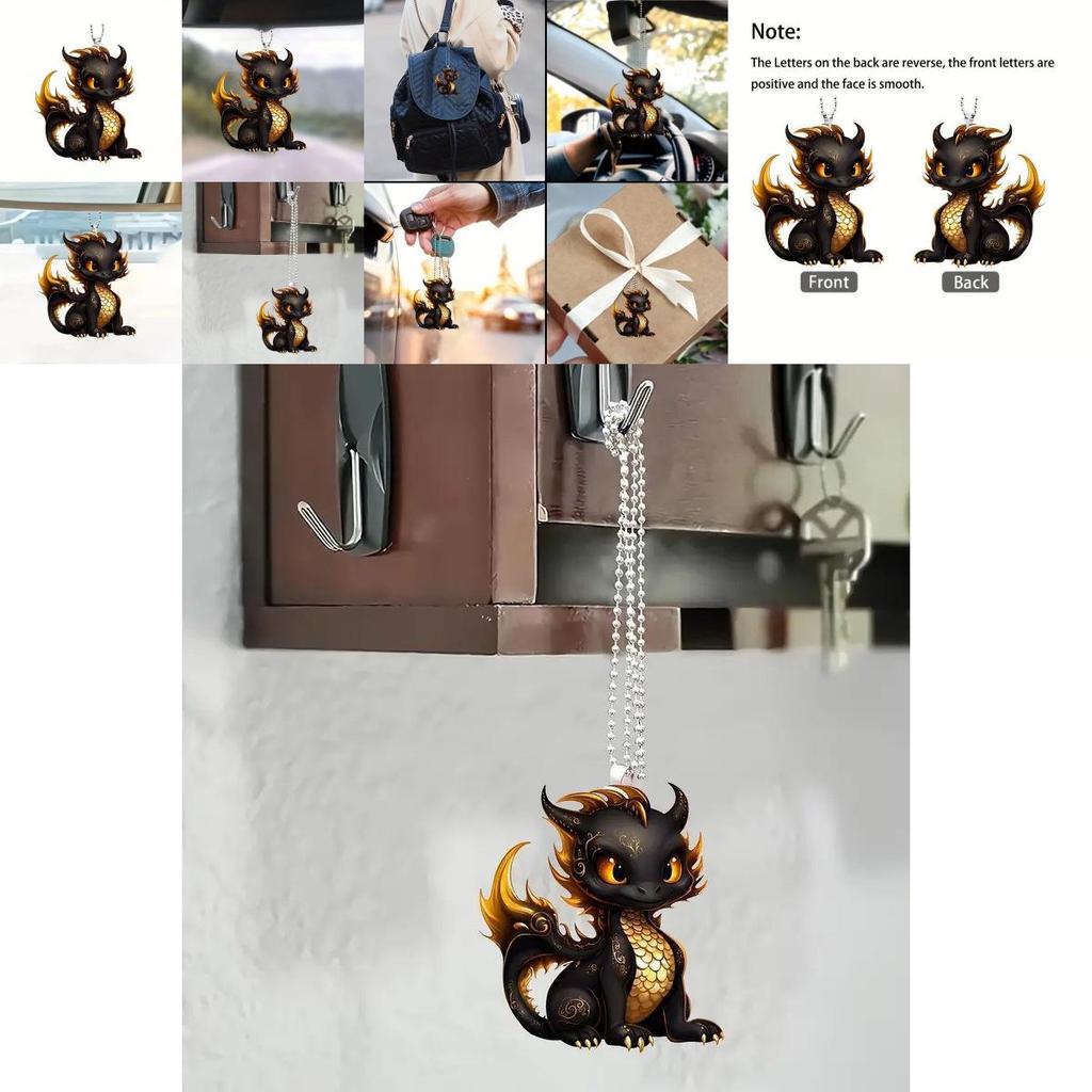 Eye-catching Black Dragon Acrylic Car Charm For Creative Interior Design