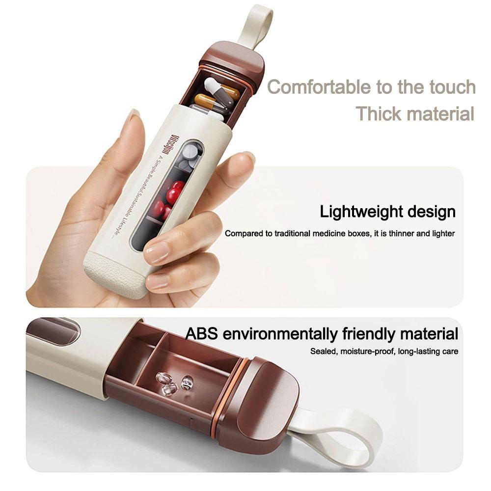 Geschenke 3-Fächer Täglicher Pillenorganisator Tragbare Mini Feuchtigkeitsdichte Pillendose Tasche Reise Pillenhalter Medikamentenbehälter