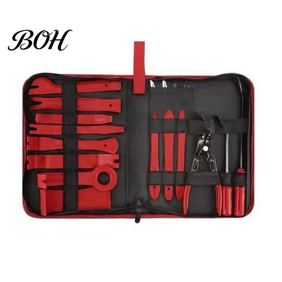 Vehicle Buckle Removal Kit 19Pcs Trim Tool Set with Pick & Clip Tool, Sticker Scraper, Automotive Plastic Car Audio Installation Tools Pry for
