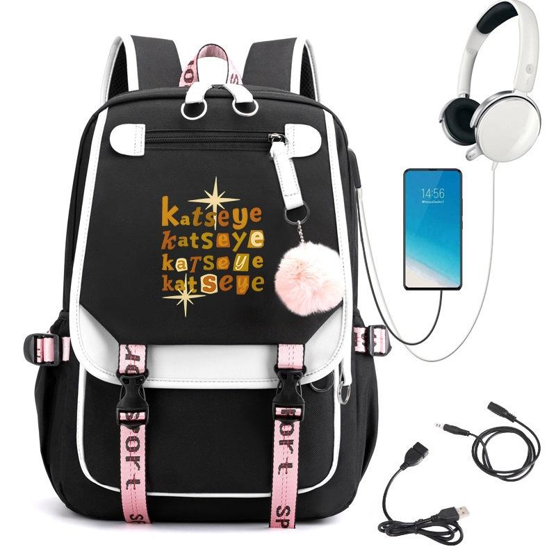 KATSEYE K-Pop Cartoon USB-Lade Rucksack Schultasche 60123-1