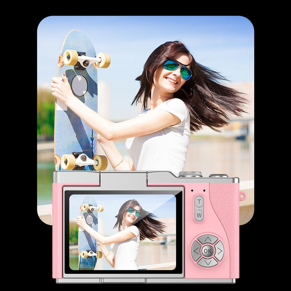 Digital Camera 4K 48MP 18x Zoom Auto   Anti Shake 2.4 Inch Screen Built in Fill Light Compact Students Camera for Daily Travel