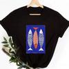 Graphic Fish Nature Tshirt Vacation Style Fish Print Summer Beach Holiday Sandbeach Lover Gift Boho Mod Design Ethnic Cute Tops