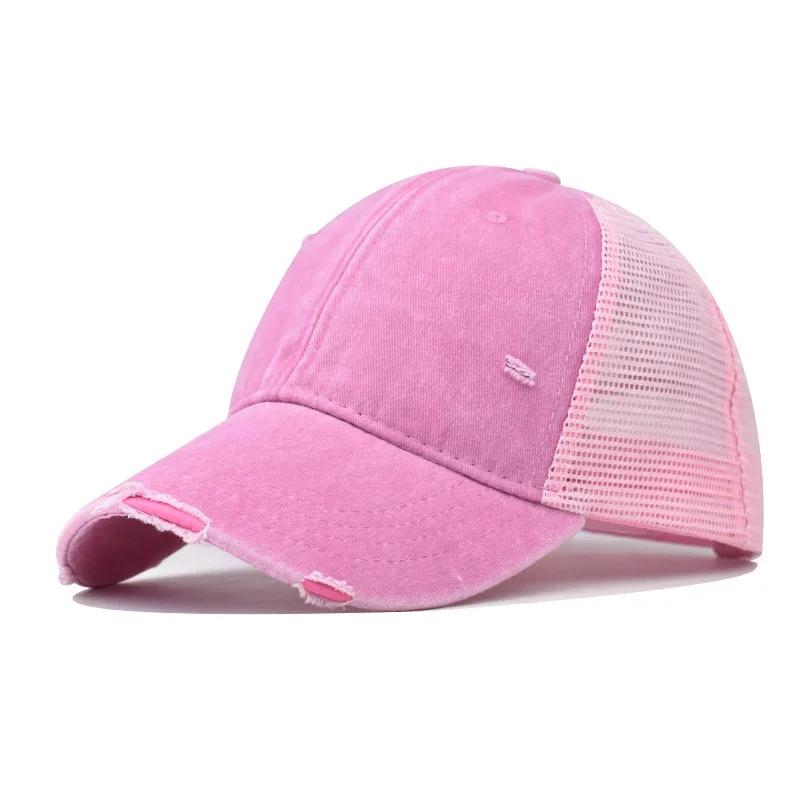 Fashion Solid Color Patch Baseball Caps Men Women Snapback Hip Hop Hat Summer Breathable Mesh Sun Hats Unisex Streetwear Bone