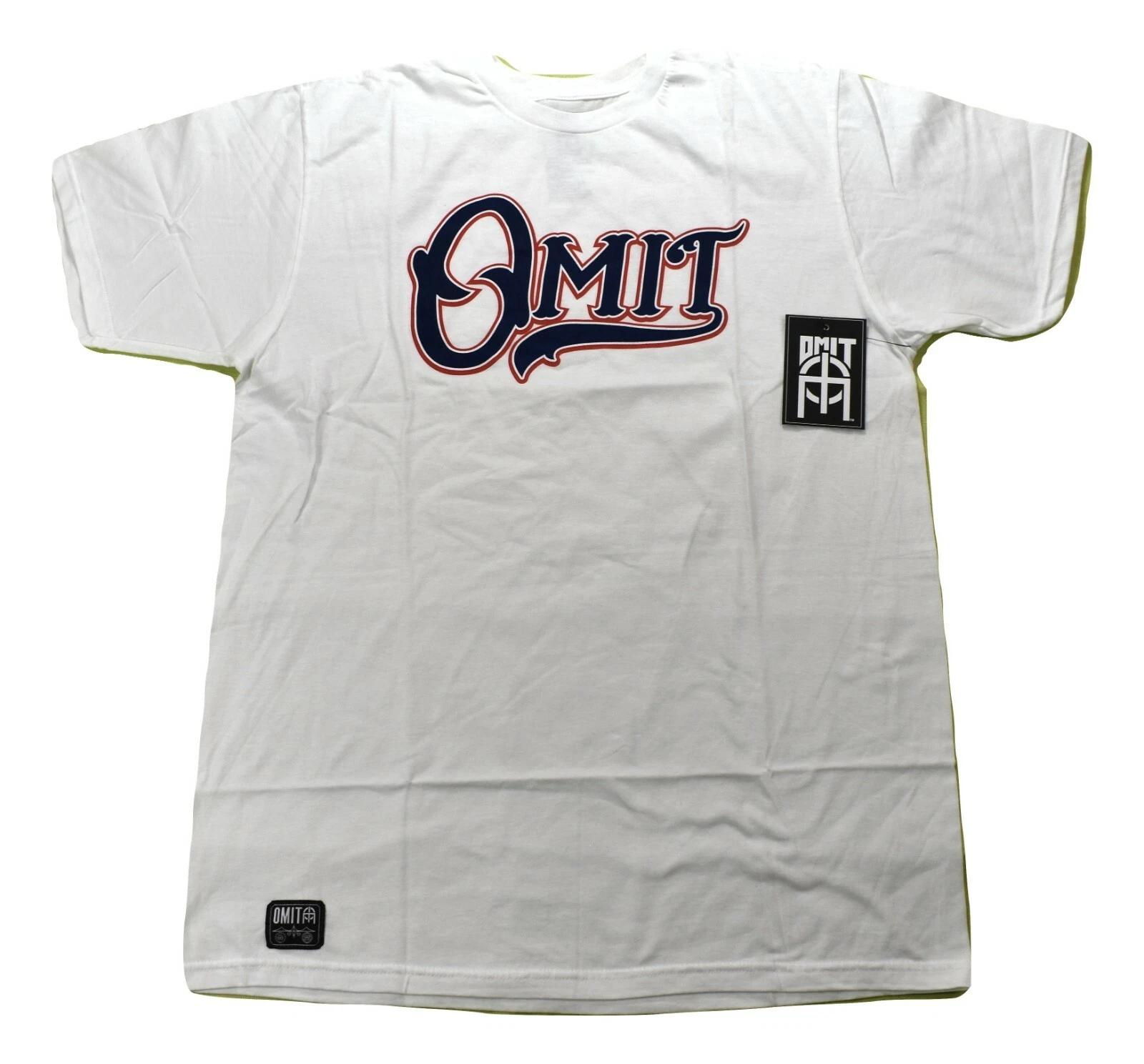 Omit Mens White Script Shirt New L M
