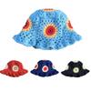 Handmade Crochet Bucket Hat Cute Ladies Outdoor Sports Fisherman Cap for Women Teenagers Casual Spring Summer Sunscreen