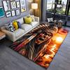 Native Warrior Sunset Design Suitable As a Non-slip Mat for the Living Room or Bedroom Sofa