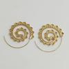 1 Pair European and American New Oval Spiral Earrings Exaggerated Vortex Gear-shaped Heart-shaped Retro Ear Jewelry
