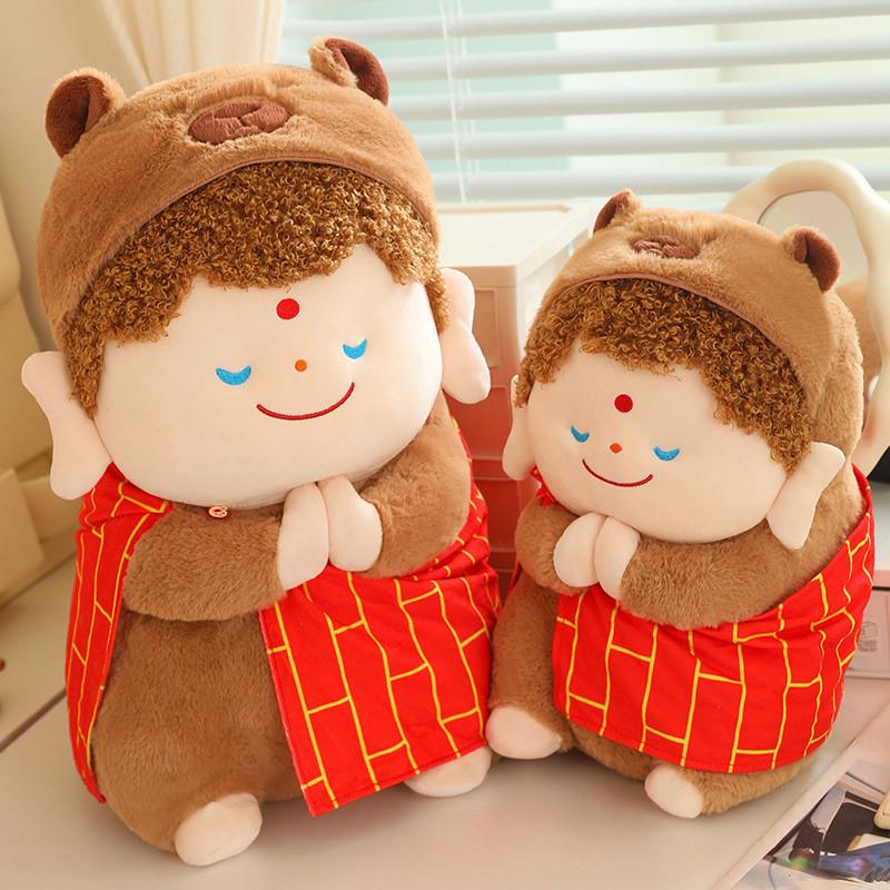 Entzückendes Capybara-Plüschtier im Cartoon-Stil mit buddhistischem Mönchsdesign für Kinder und Erwachsene