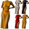 Women's Three-Piece Mesh Cover-Up Set Bikini with Padded Bra Wireless Swimsuit Sheer Maxi Dress Side Tie Beachwear