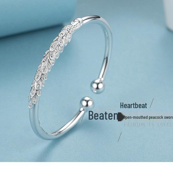 Brățară din argint Păun pentru femei - Design elegant, elegant, solid, cadou perfect pentru iubită sau prietenă