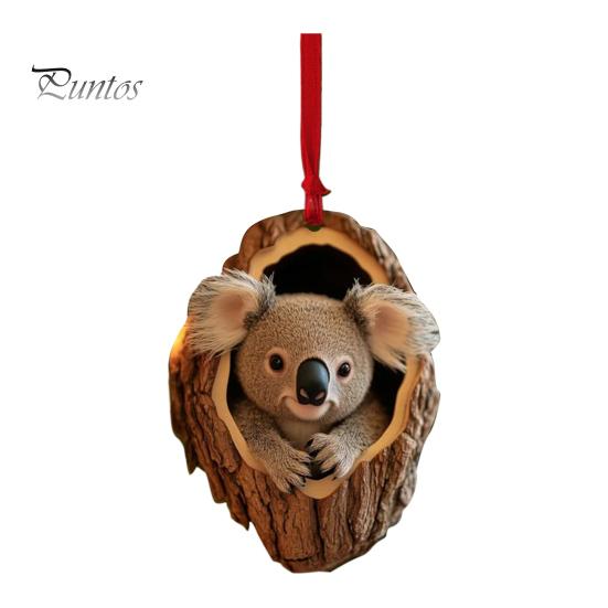 Christmas Animal Ornament Cartoon Forest Animal Hanging Decoration 2D Flat Acrylic Pendant for Christmas Tree Decor