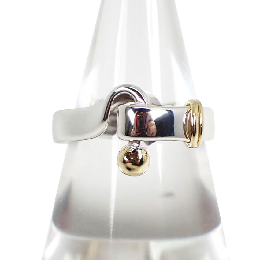 

[Б/у] Кольцо TIFFANY/Tiffany 925/750 с крючками и ушками, размер 14,5 [g334-85]