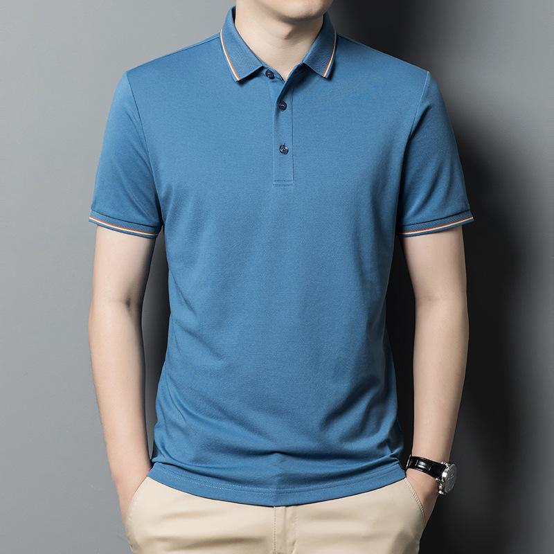 High-End Summer Men's Lapel Polo Shirt Short Sleeve T-shirt Men's Korean Trend T-shirt with Collar Half Sleeve Short Shirt
