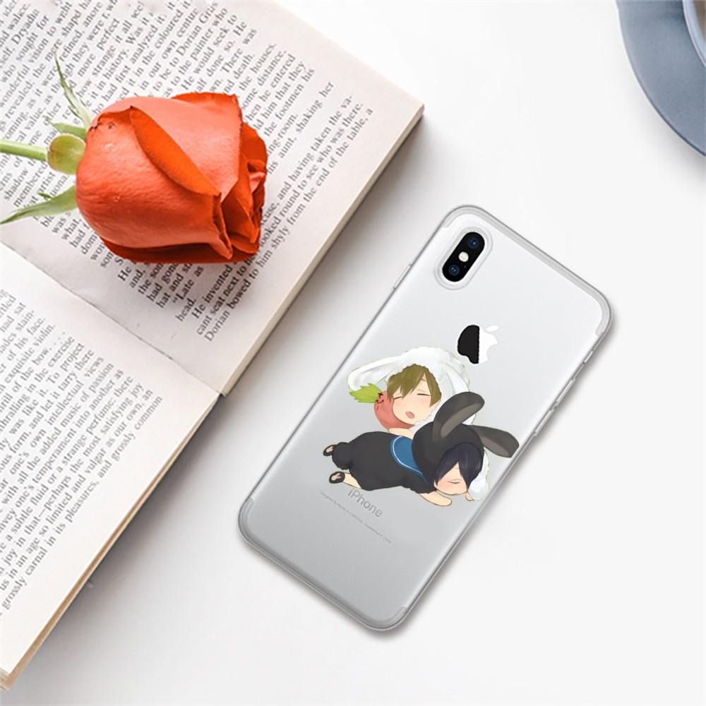 Free anime Phone Case For iPhone 15 14 13 12 11 Pro Max Mini X Xs XR 6 7 8 Plus SE 2020 Transparent Case